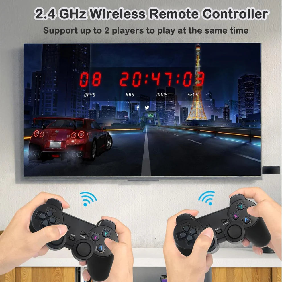 Retro Video Game with 20,000+ Built-in Games | Classic Console with Mario, Contra, Tekken & More | 4K HDMI Output | Dual Wireless Controllers | HD Sound | Multi-Player Fun