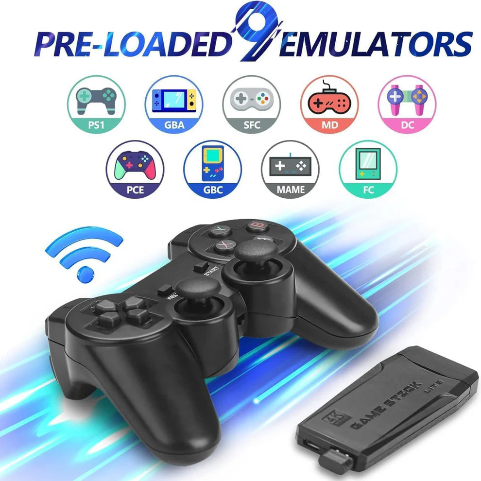 Retro Video Game with 20,000+ Built-in Games | Classic Console with Mario, Contra, Tekken & More | 4K HDMI Output | Dual Wireless Controllers | HD Sound | Multi-Player Fun